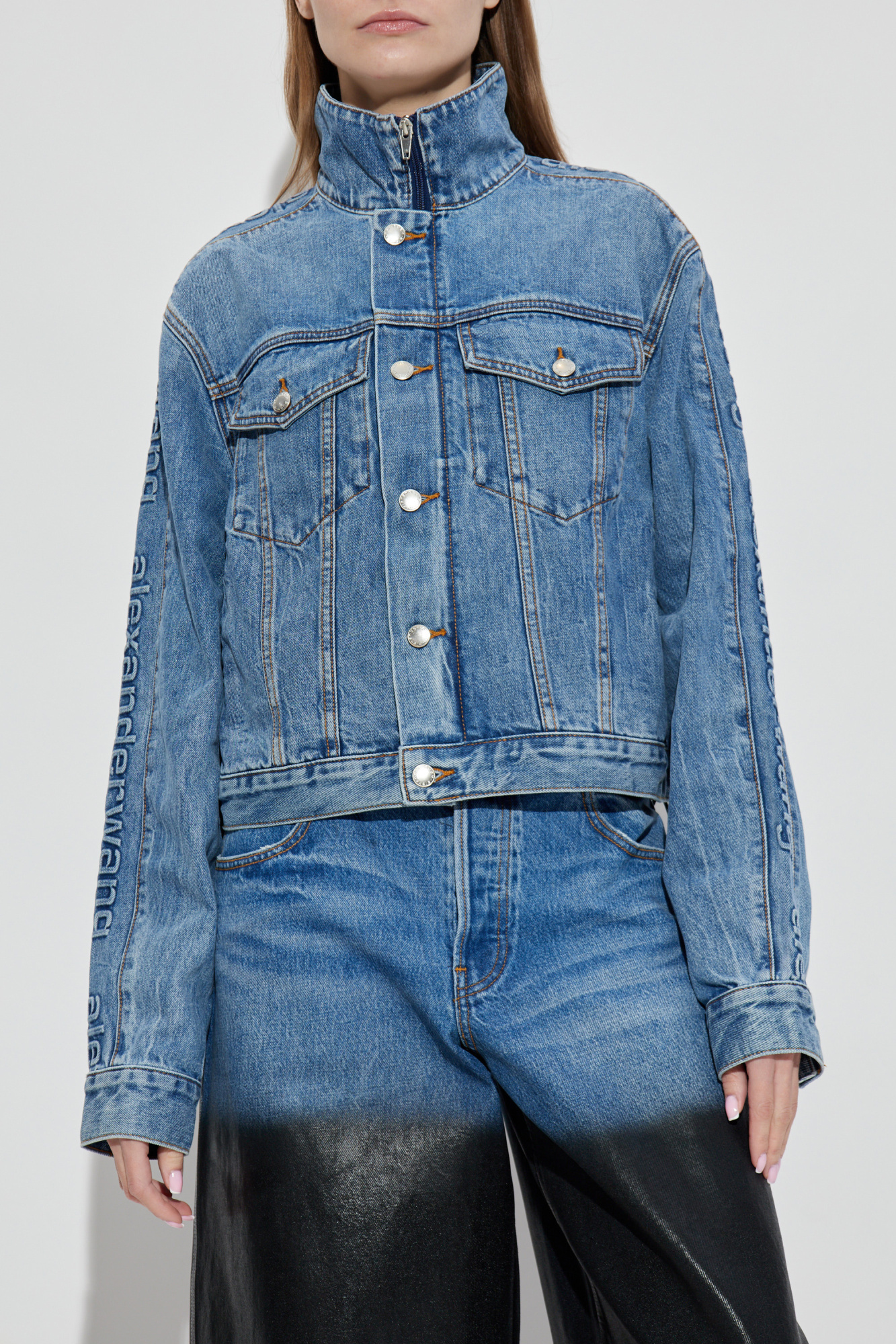 Alexander Wang Denim jacket with stand-up collar | Women's | Vitkac